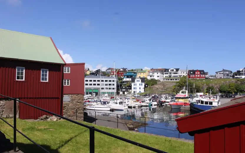 Various Boats At Thorshavn Berth Background