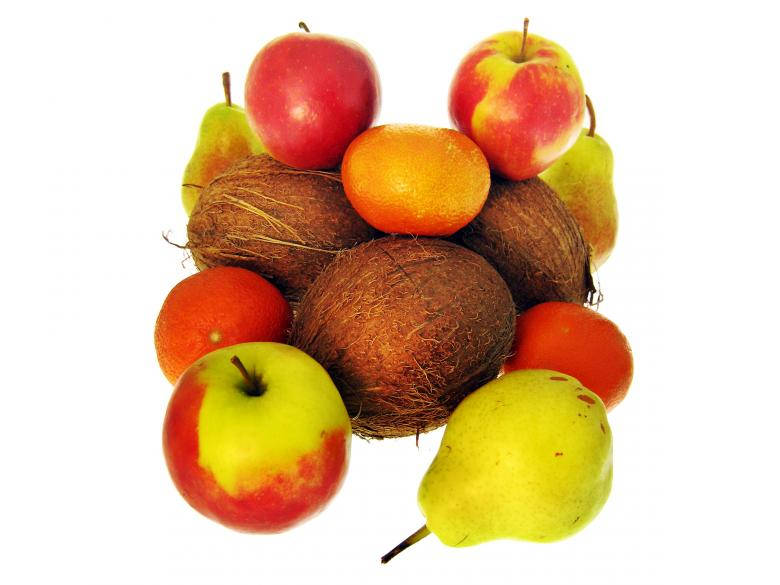 Various Fruits On White Background