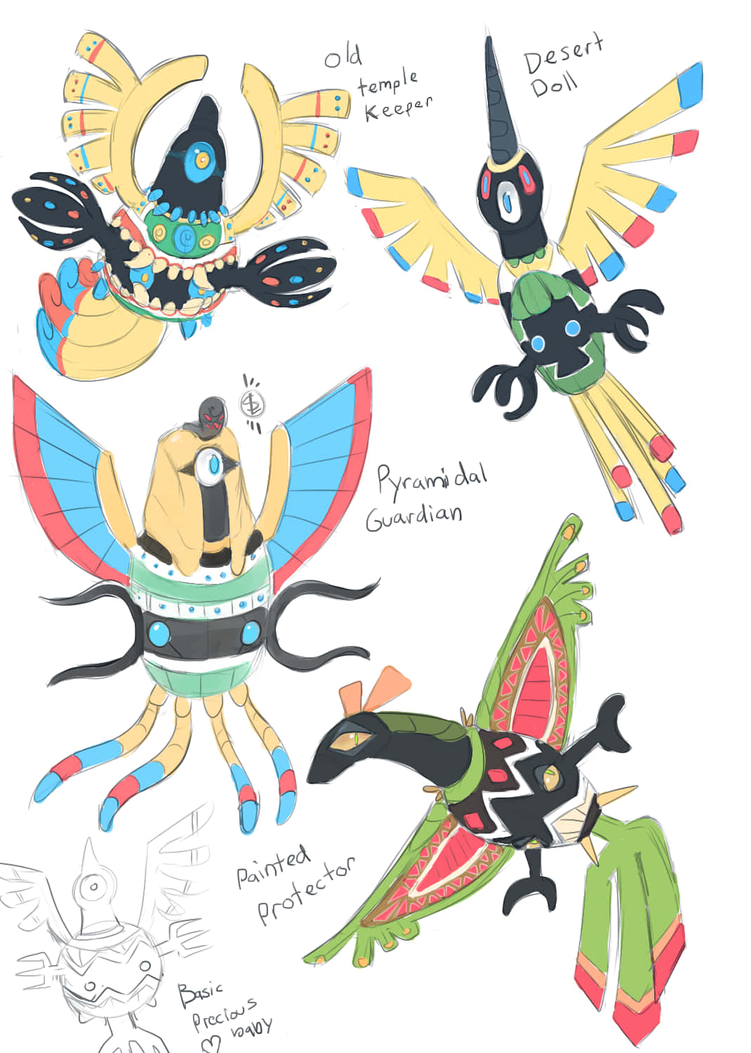 Various Graphic Drawings Of Sigilyph Background