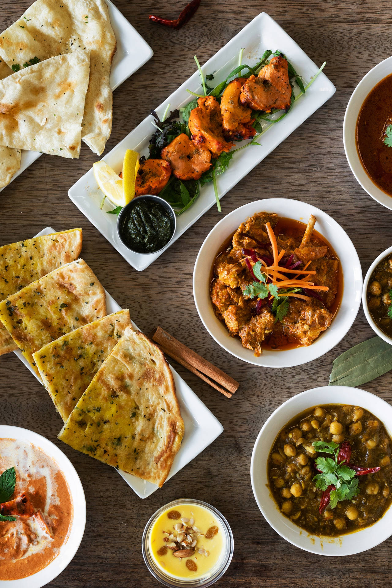 Various Indian Cuisine Dishes Background