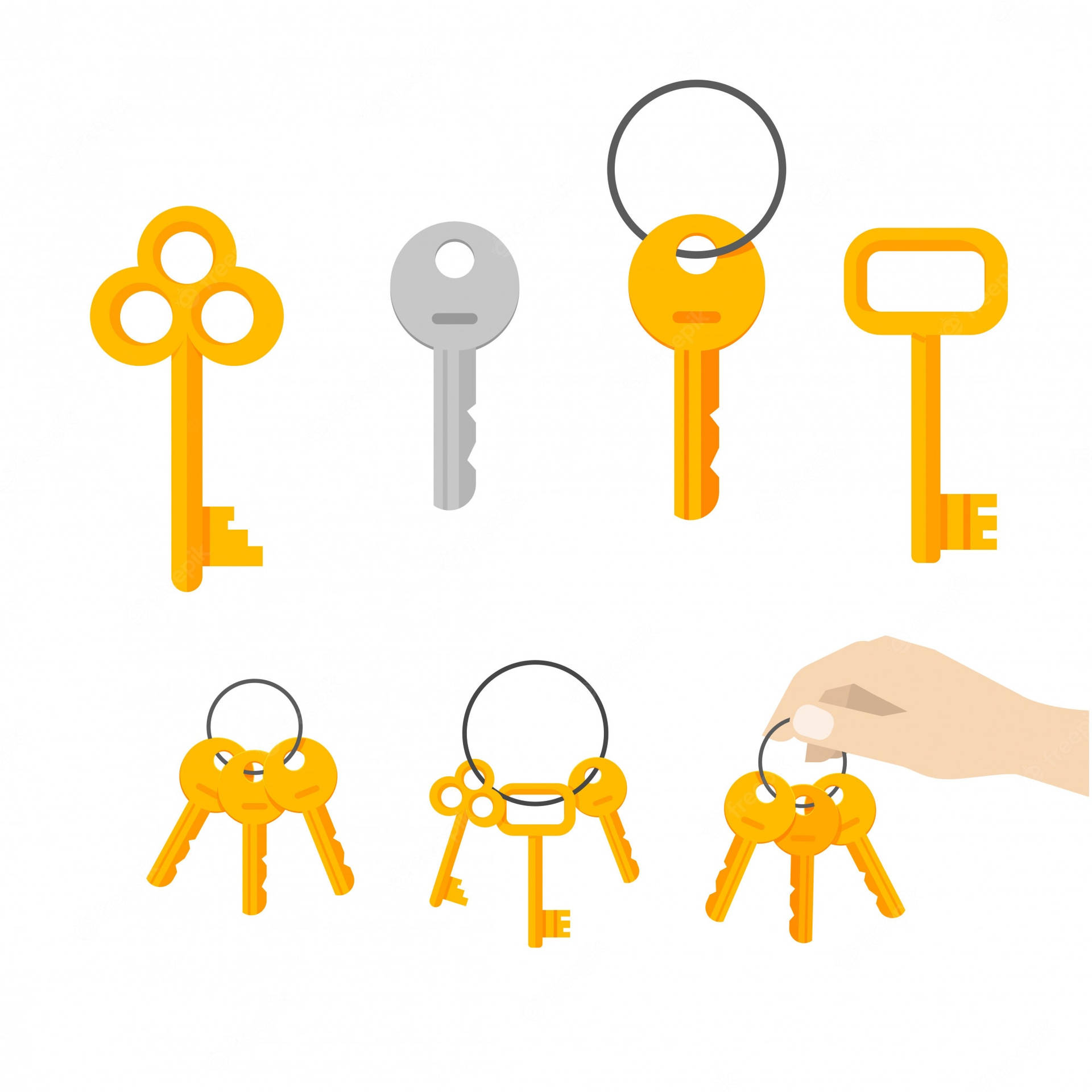 Various Key Designs And Types Background