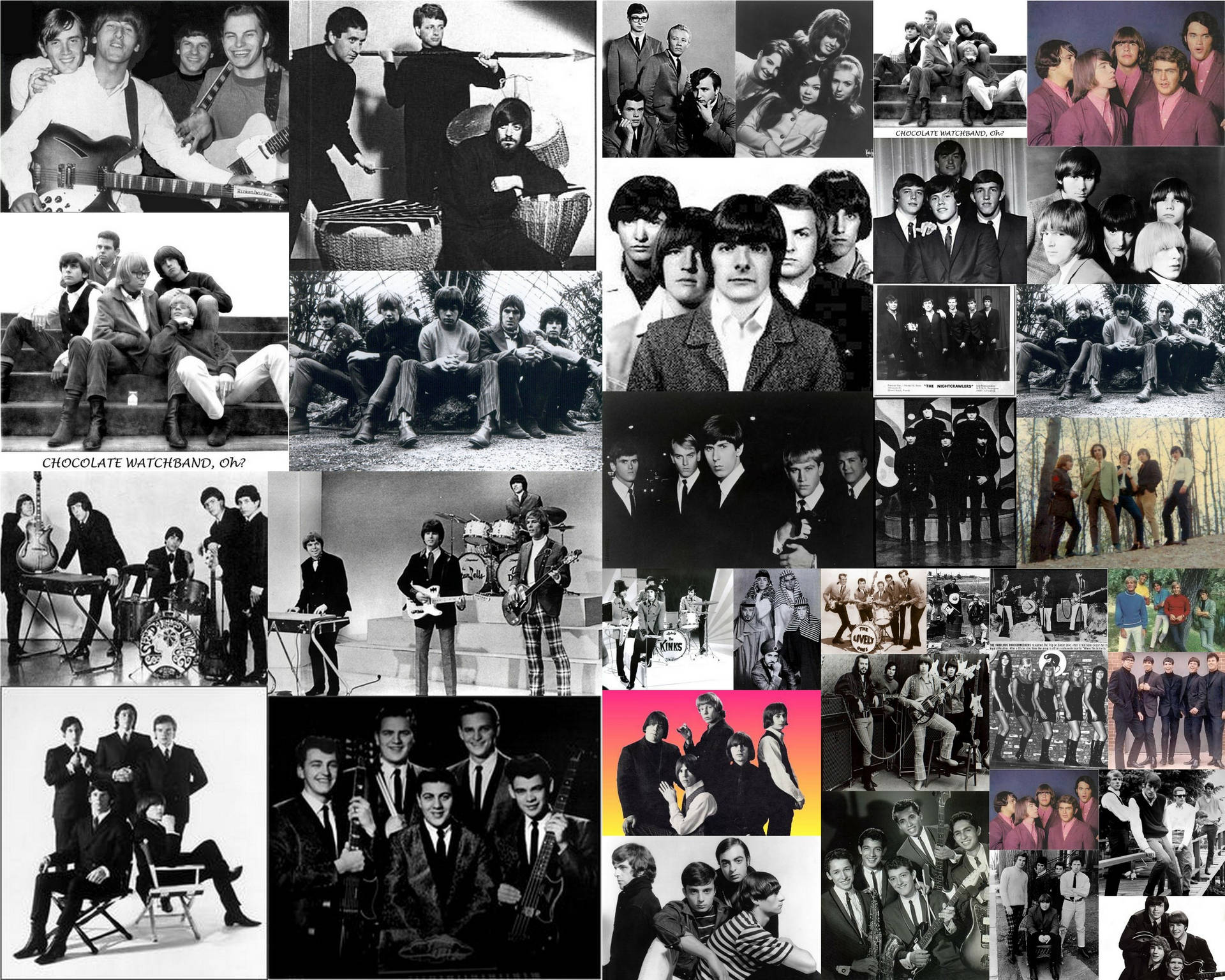 Various Old Rock Bands Including The Kinks Background