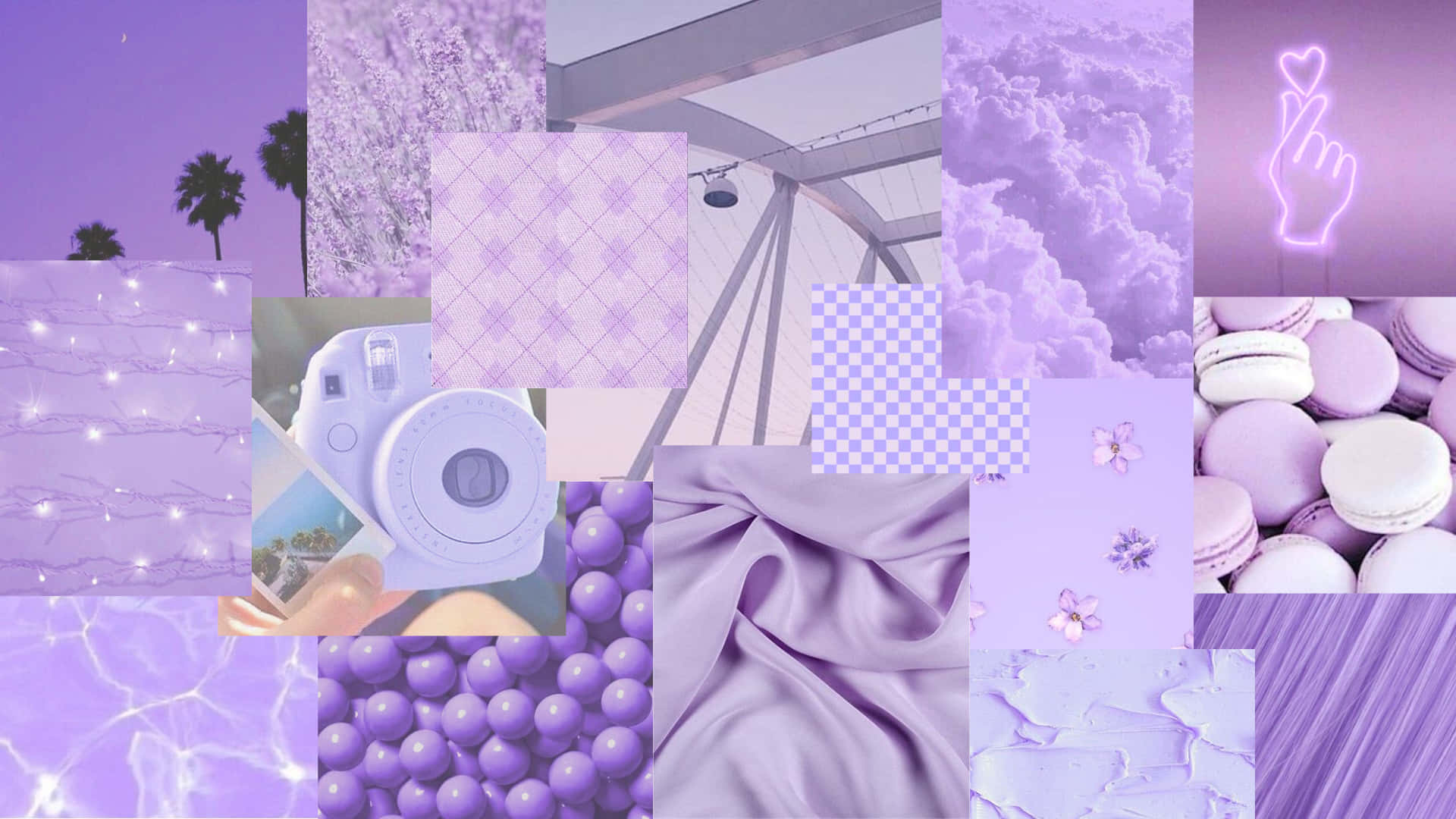 Various Shades Of Purple Collage Background