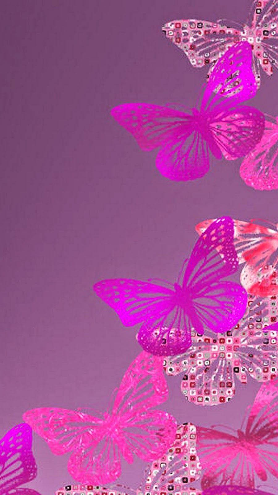 Various Stencil Purple Butterfly Phone Background Background