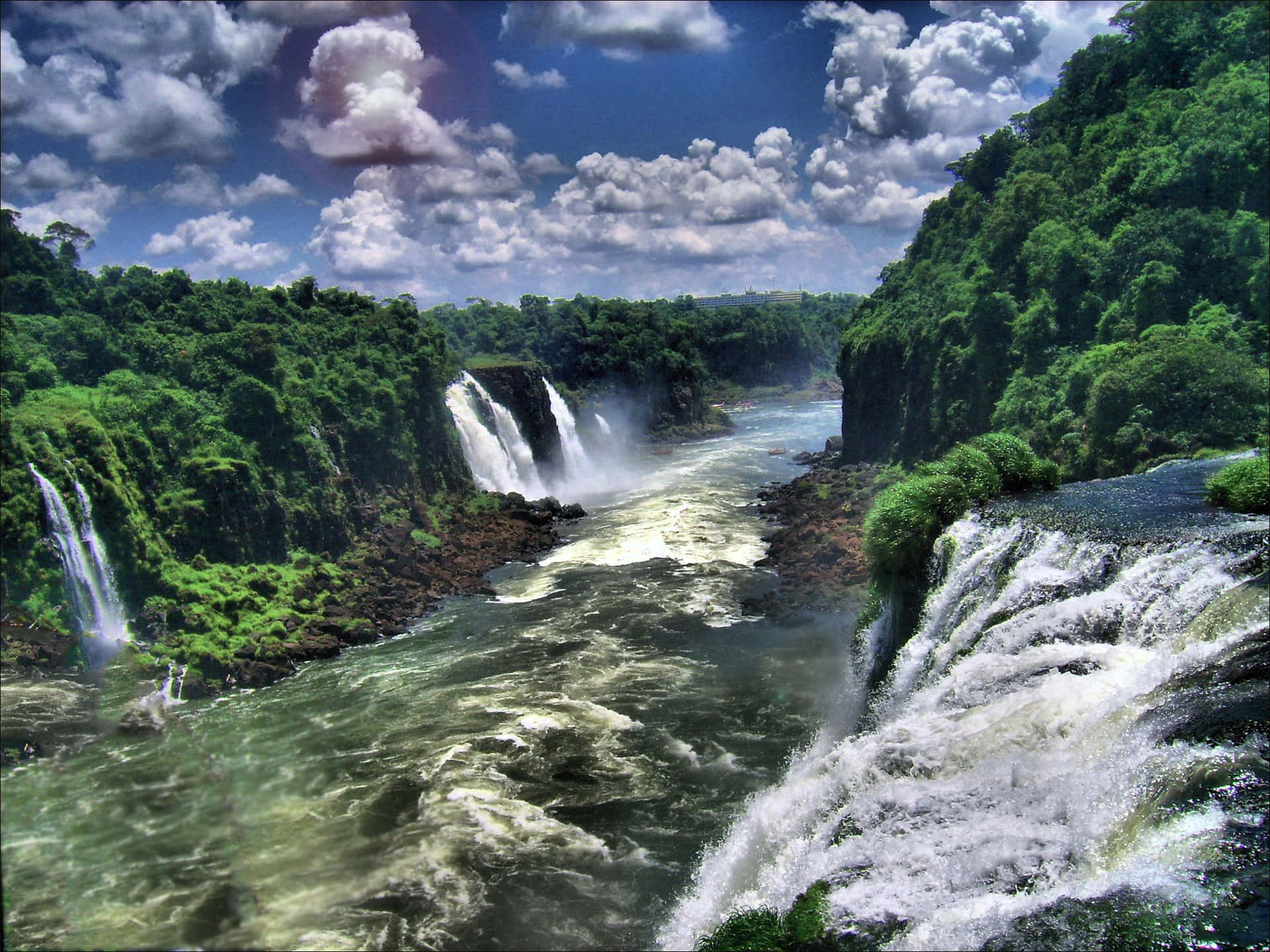 Vast Land Forest Iguazu Falls Background