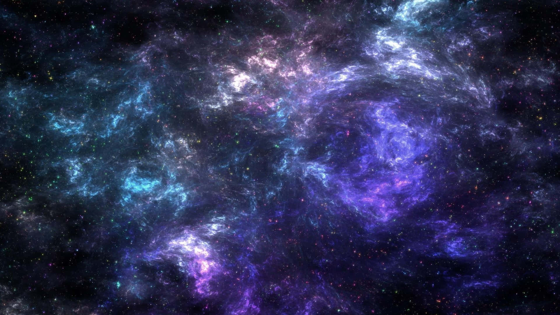 Vast Starry Sky In A Black And Purple Galaxy