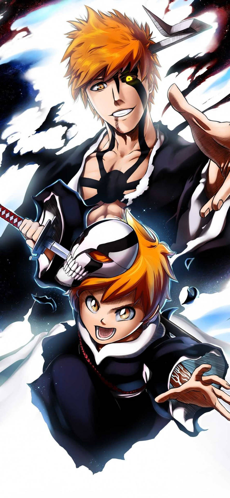 Vasto Lorde And Young Hollow Ichigo Bleach Iphone Background
