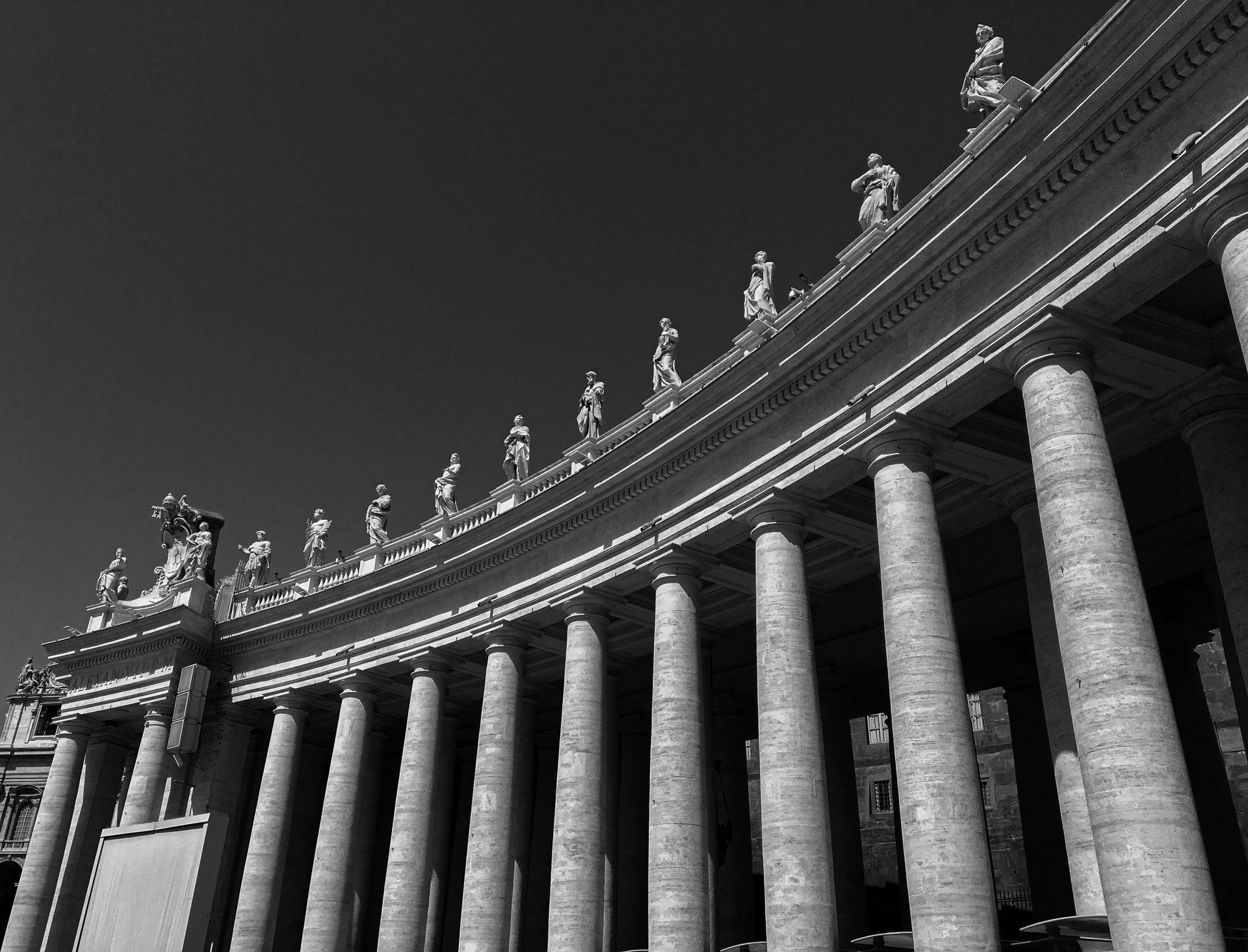 Vatican City Pillars Monochrome Background