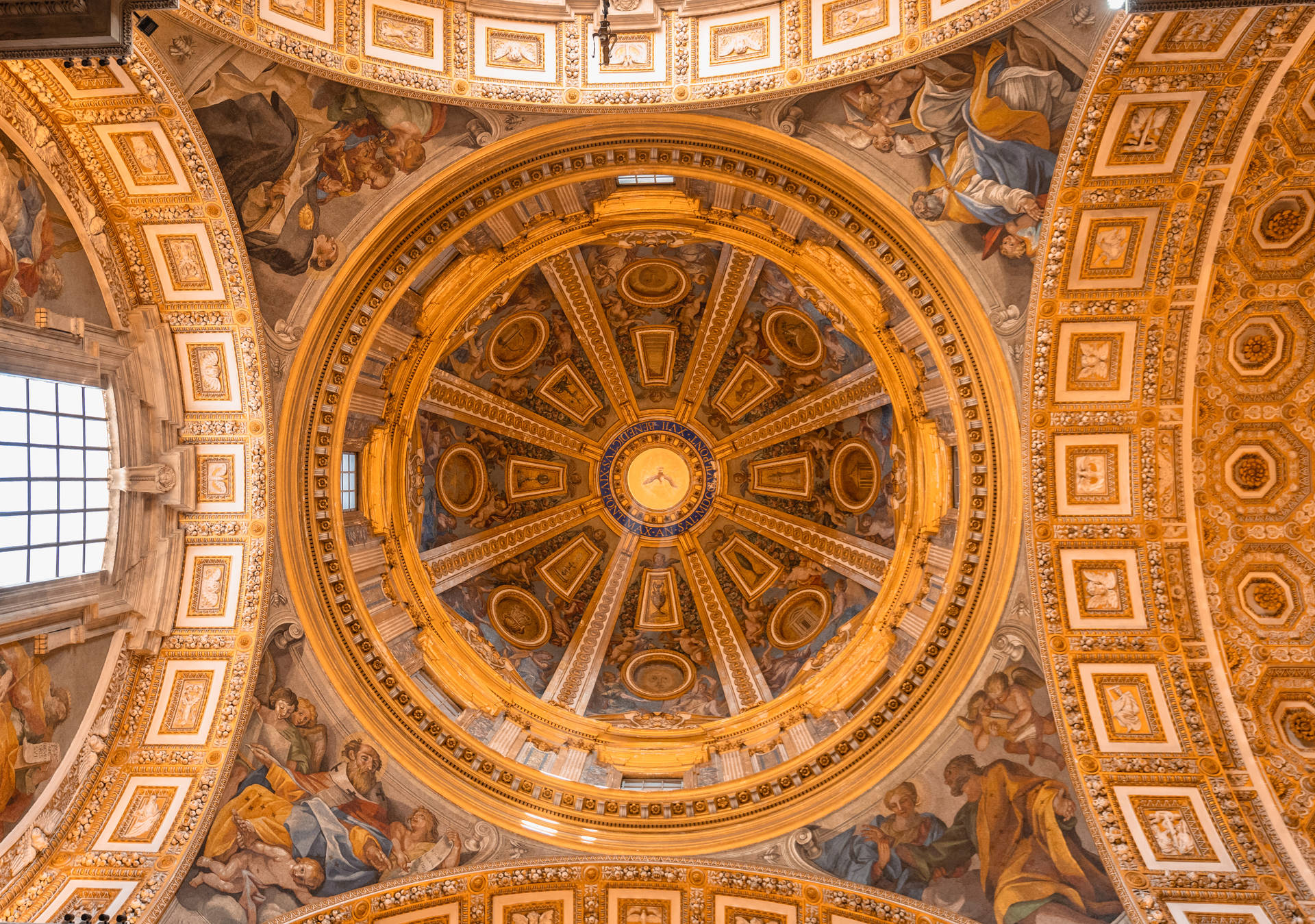 Vatican City Room Of Maps Ceiling Background