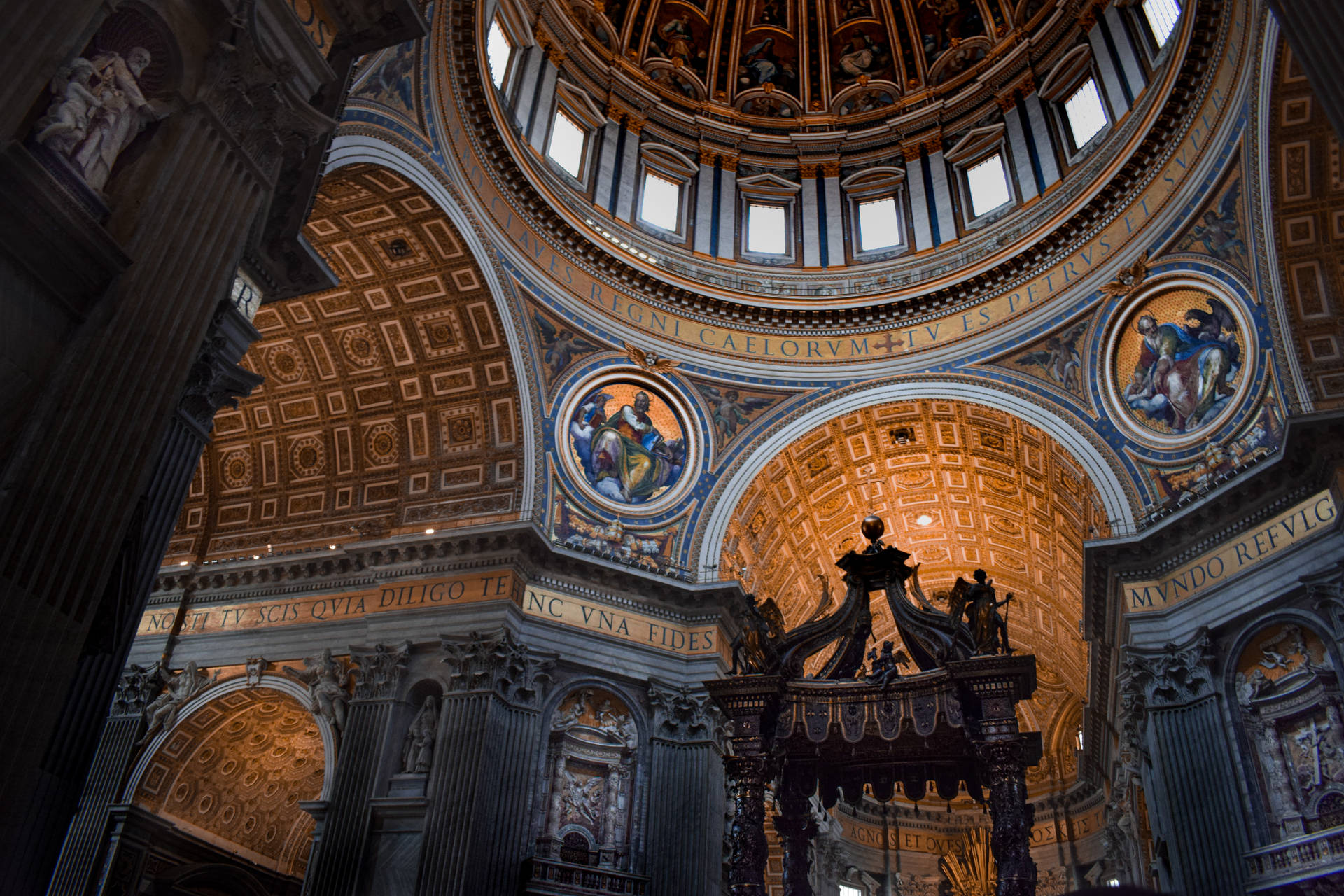 Vatican City St. Peter’s Baldachin Interior Background