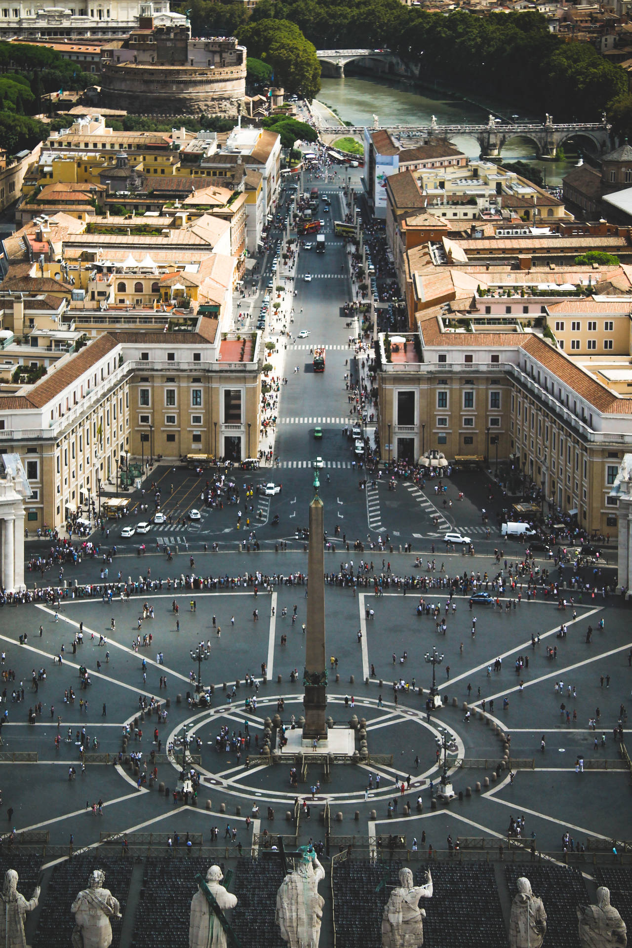 Vatican City St. Peter’s Square Top View Background