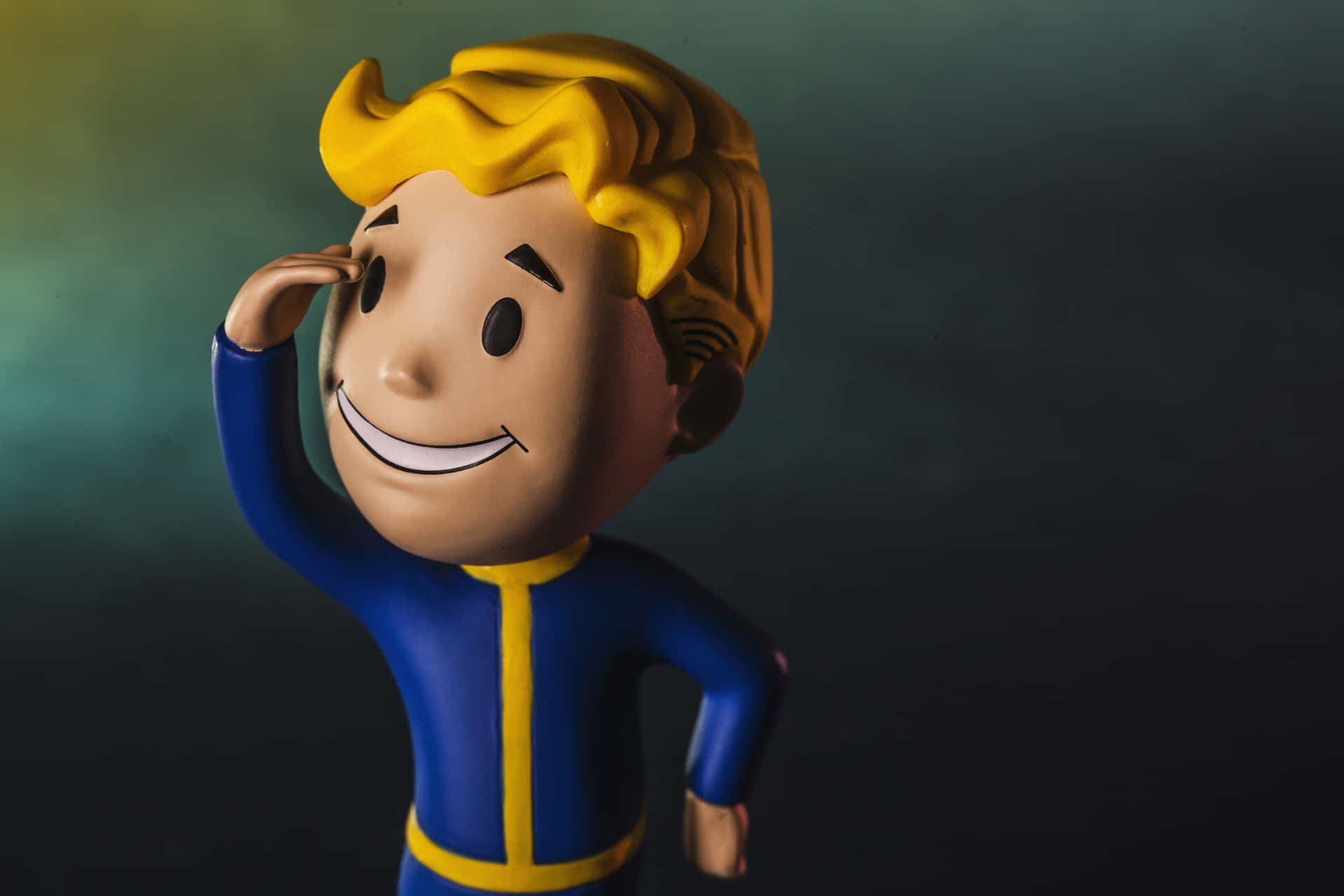 Vault Boy Blue Pants And Shirt Background