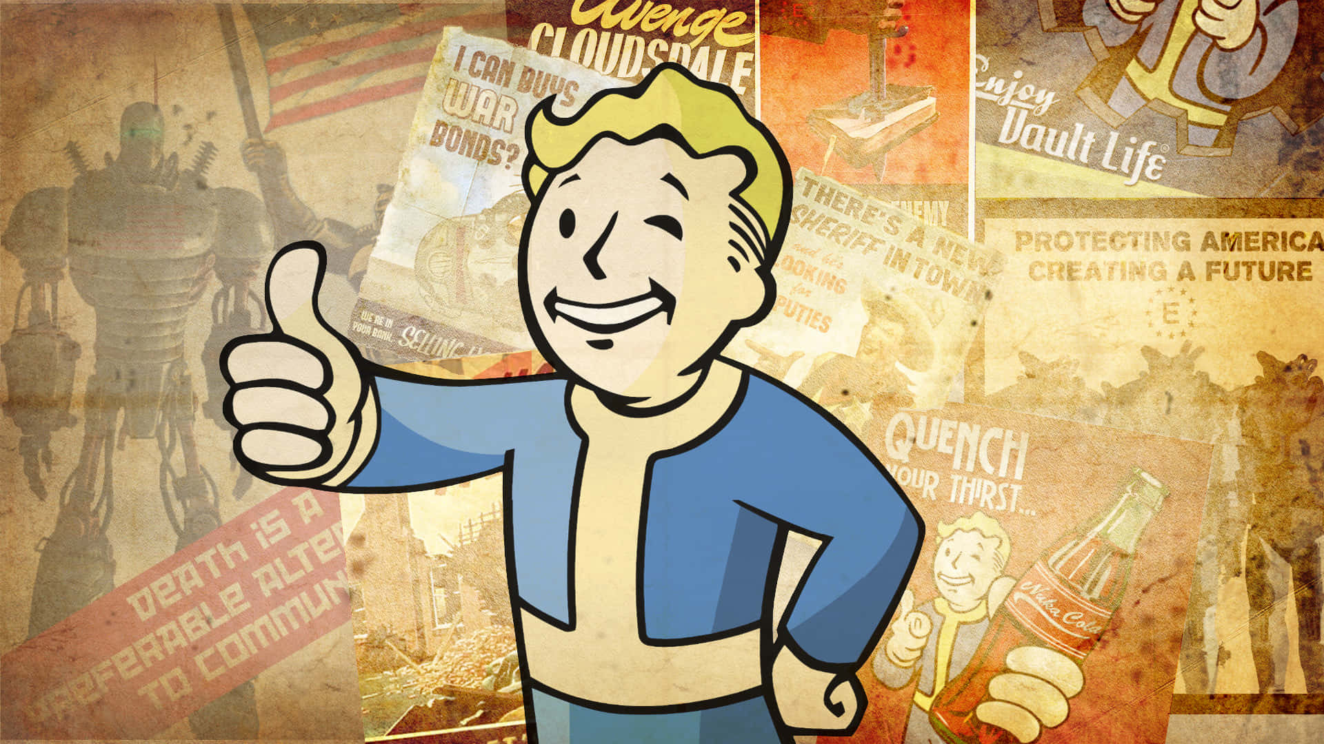 Vault Boy Giving Thumbs Up Background