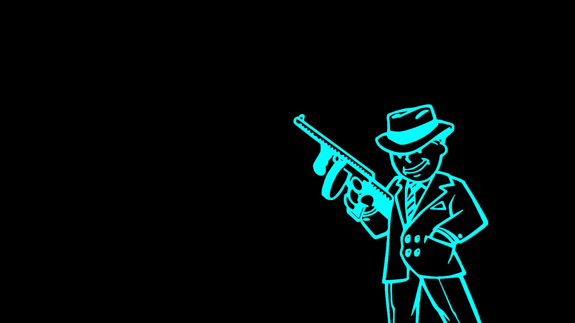 Vault Boy Hat And Gun Background