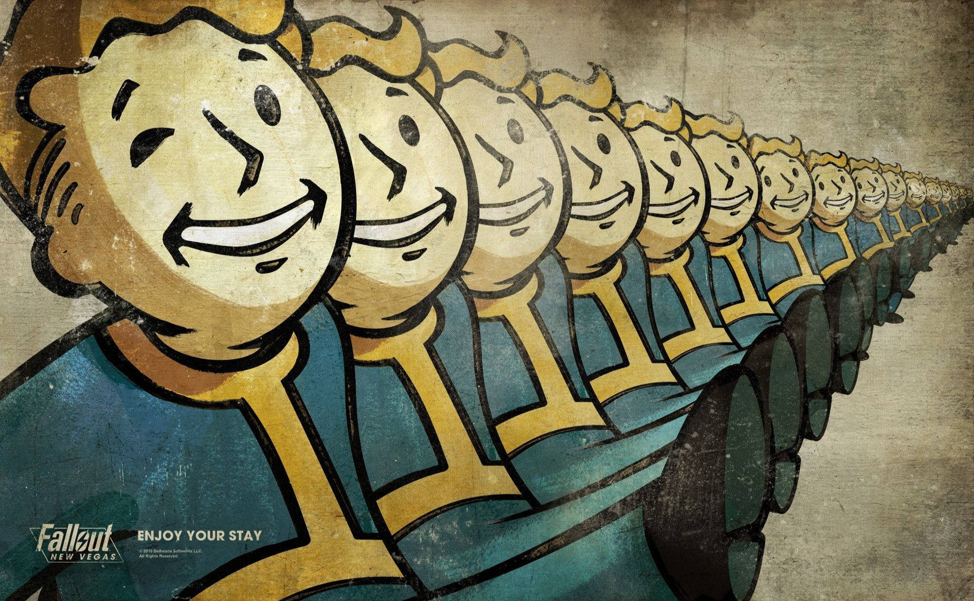 Vault Boy In Fallout New Vegas Background