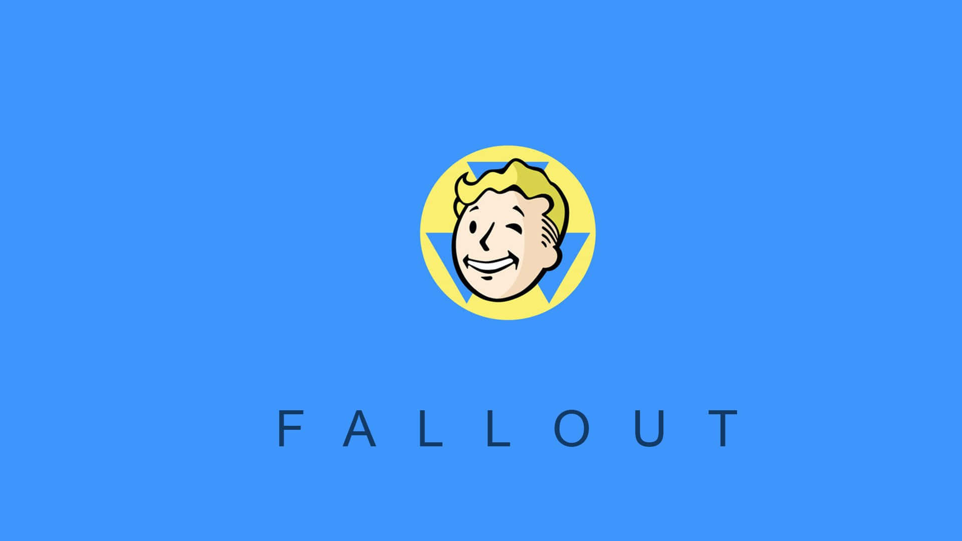 Vault Boy Logo Blue Background Background