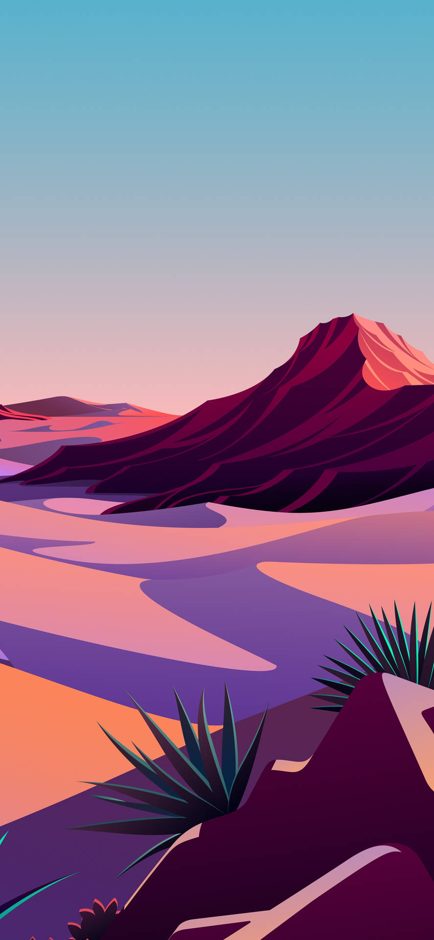 Vector Art Desert Illustration Iphone