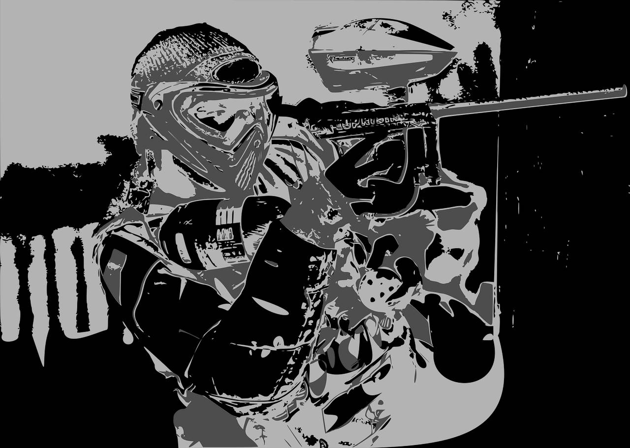 Vector Art Man Shooting Paintball