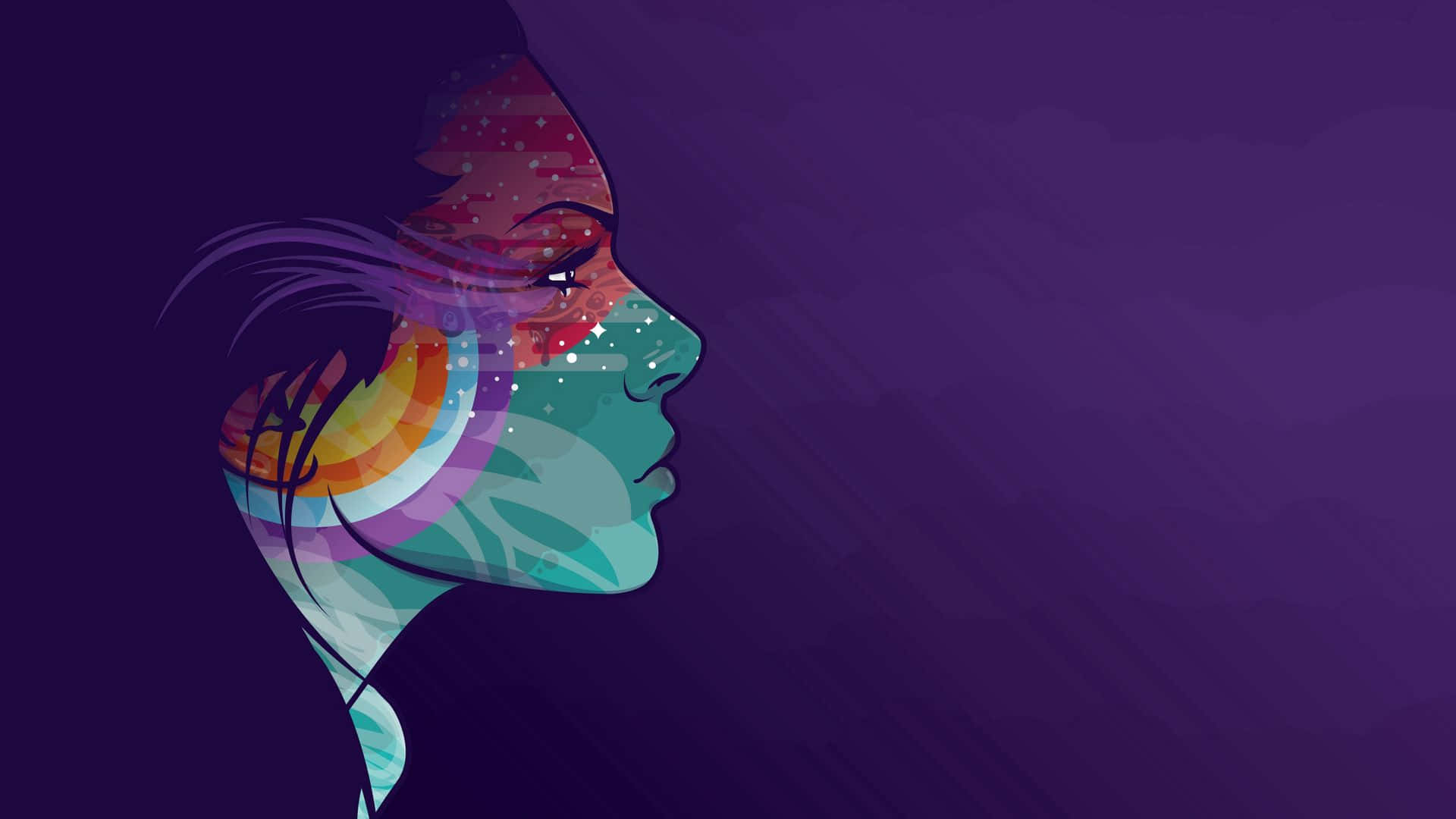 Vector Art Of A Girl Profile Background