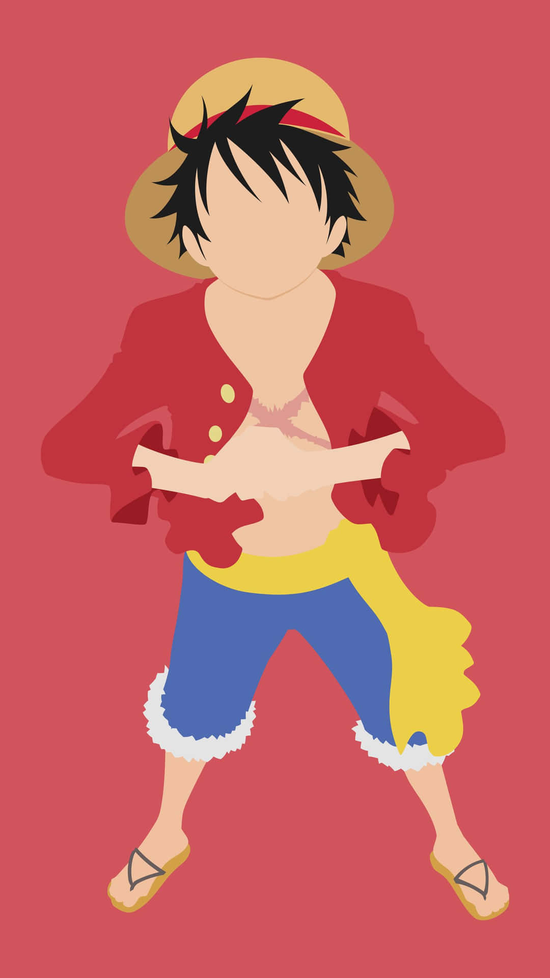 Vector Art Of Standing Luffy Phone