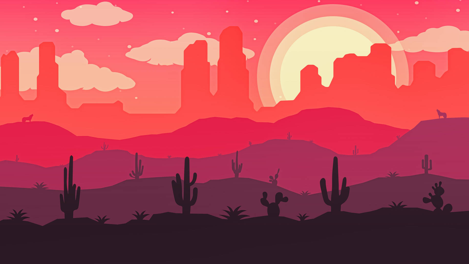 Vector Art Red Desert Background