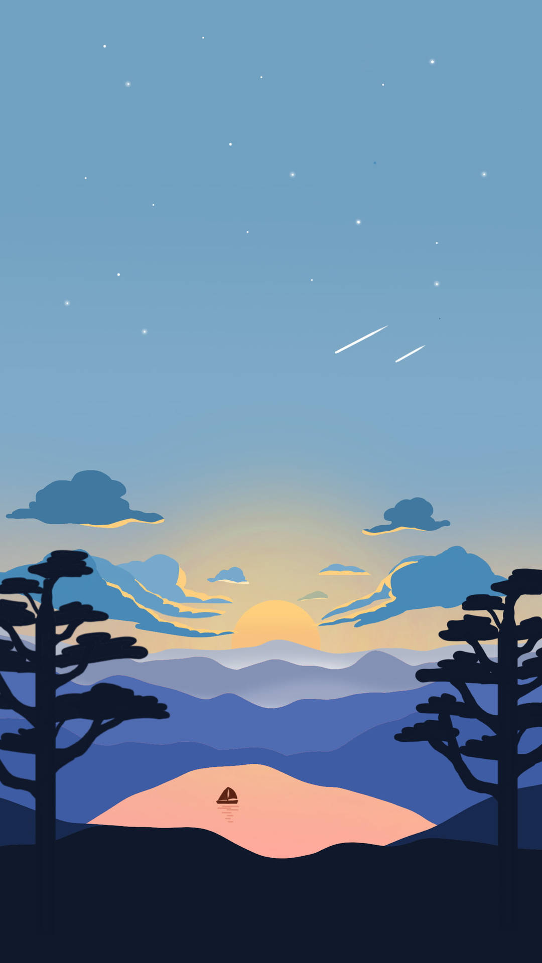 Vector Art Scenery For Iphone Screens Background