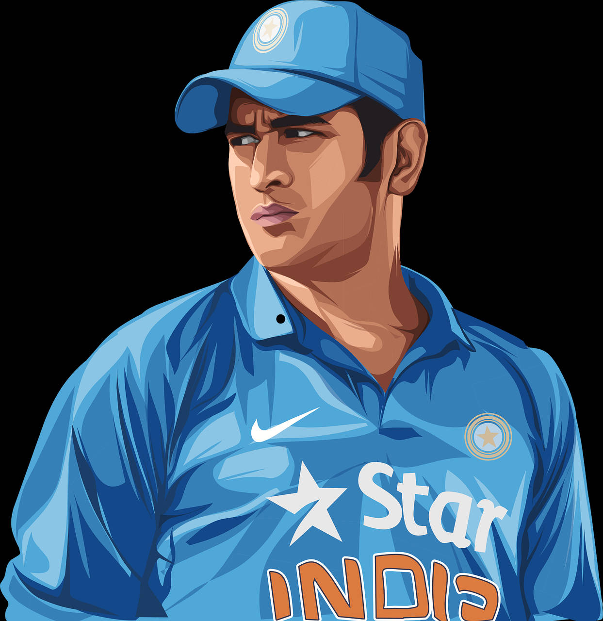 Vector Cartoon Ms Dhoni Hd Background