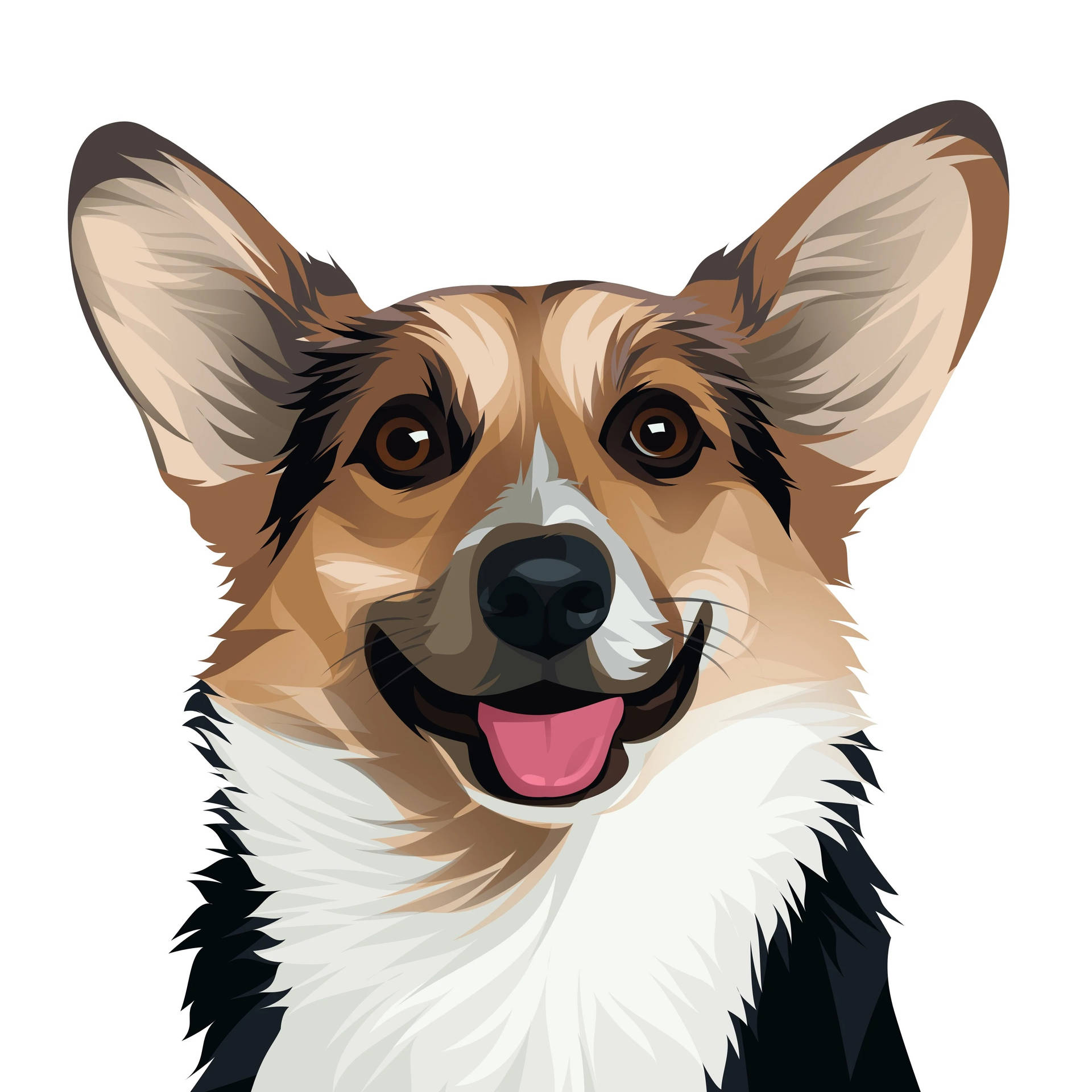 Vector Corgi Dog Art Background