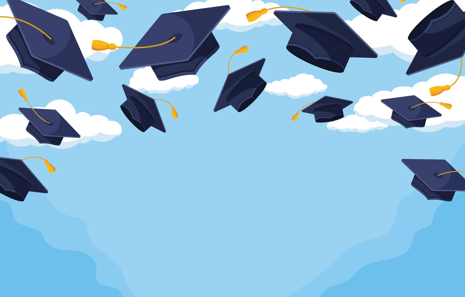 Vector Graduation Caps Background