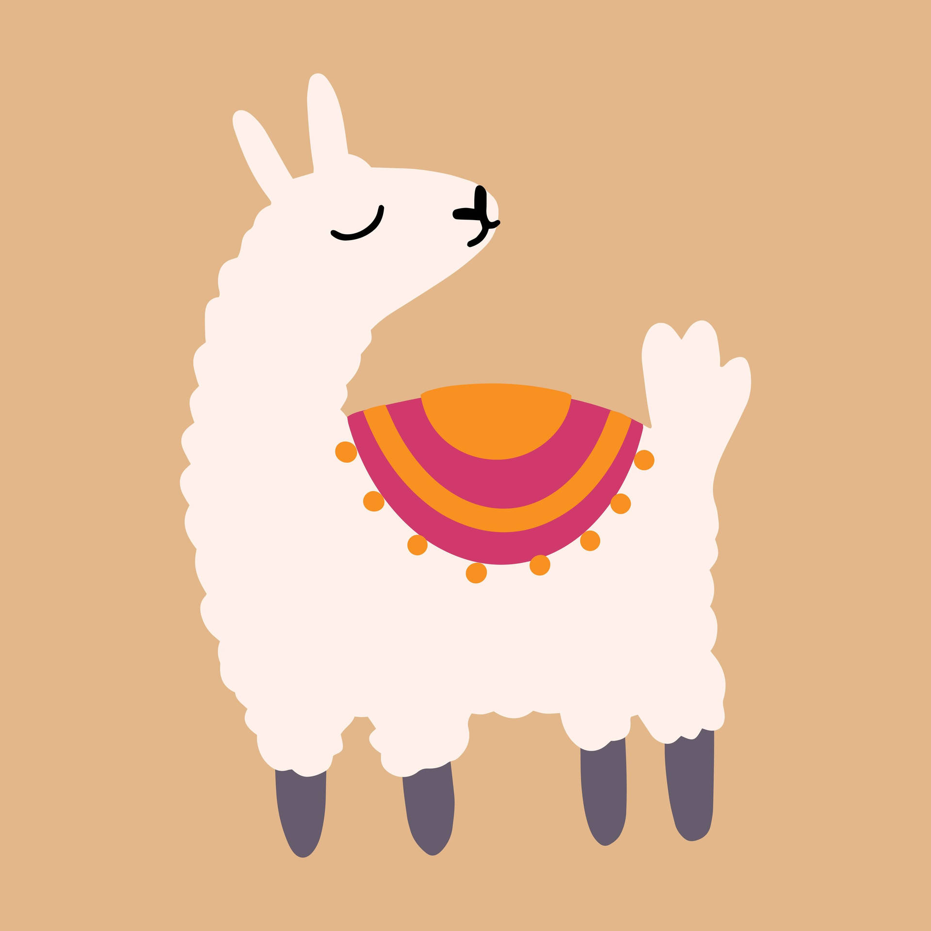 Vector Llama Art Background