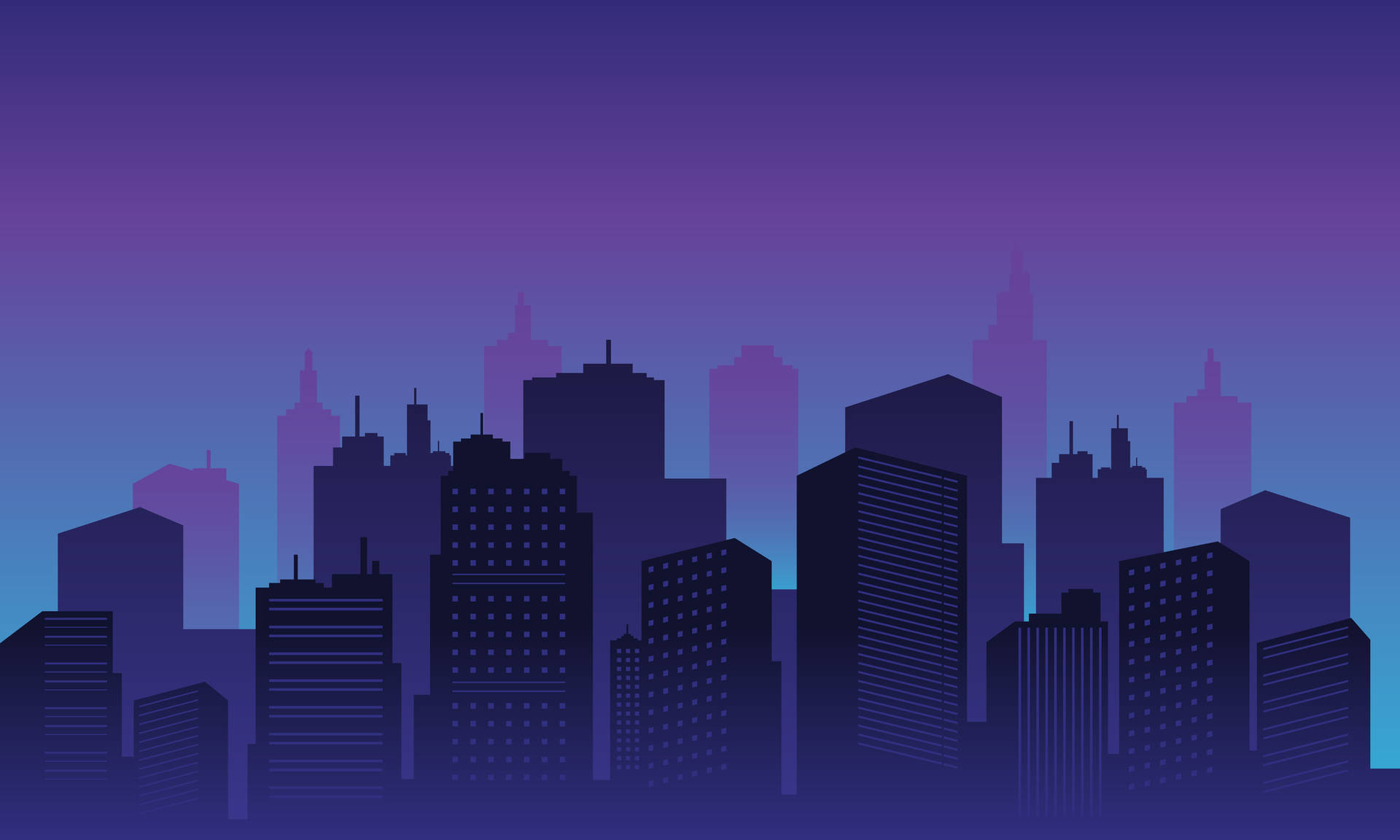 Vector Silhouette Skyline City Background Background