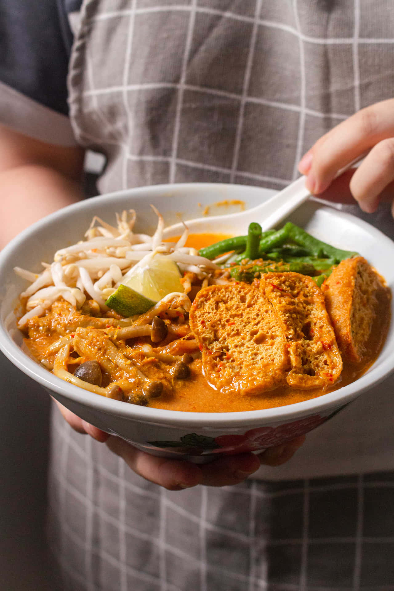 Vegan Curry Laksa Without Meat Background