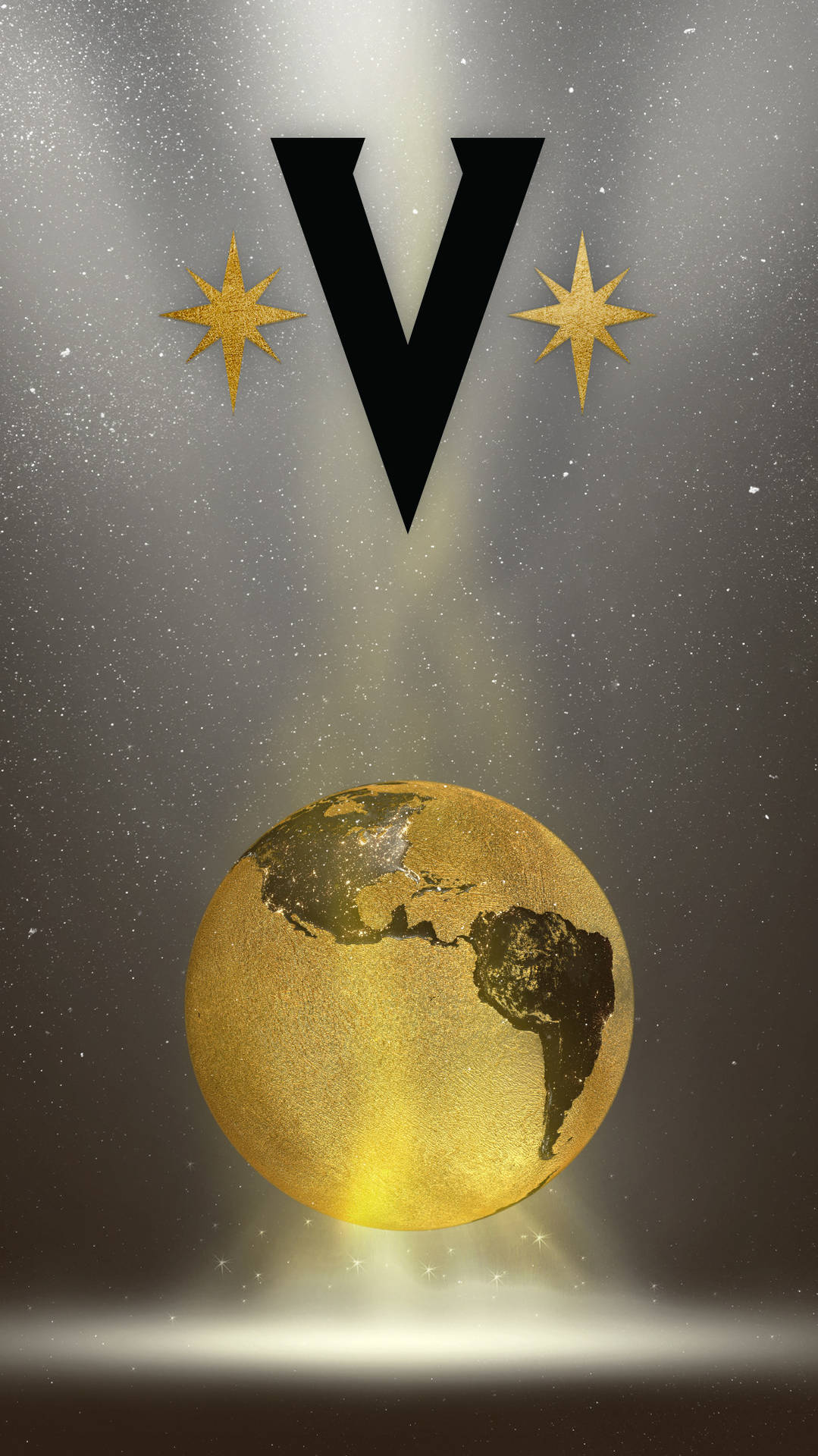 Vegas Golden Knights And Golden Earth Background
