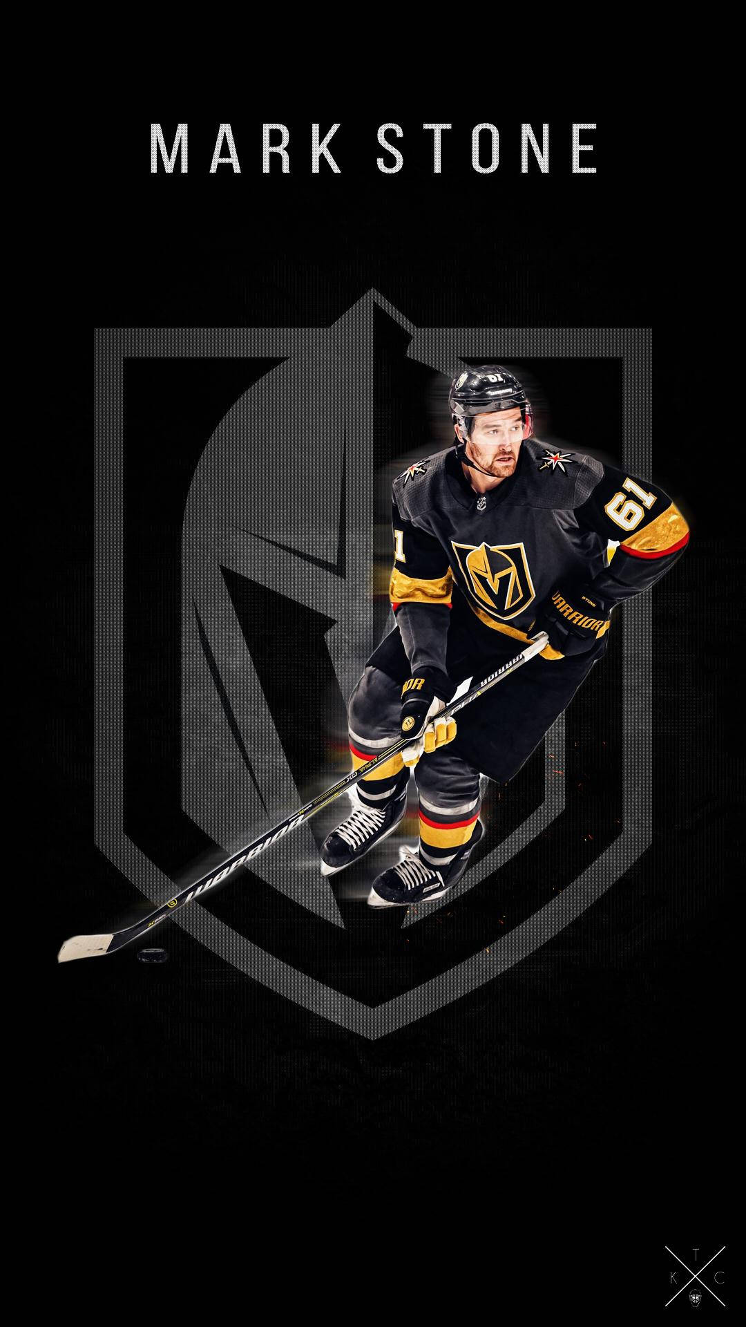 Vegas Golden Knights Canadian Right Winger Mark Stone Illustration Background