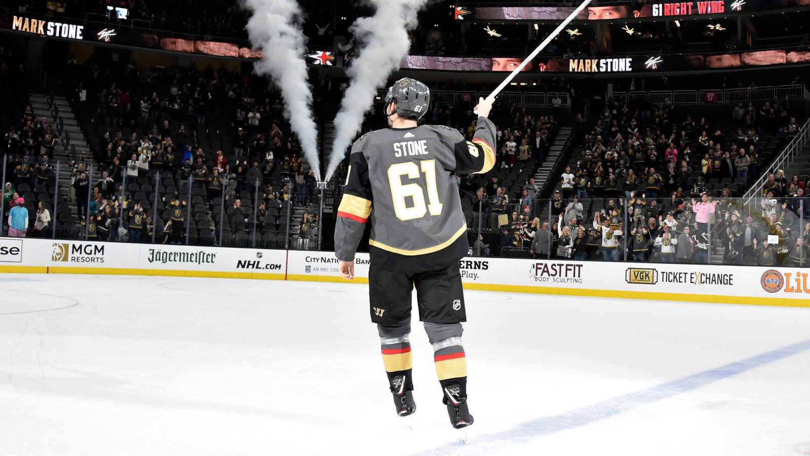 Vegas Golden Knights Player Mark Stone Long Angle Shot Background