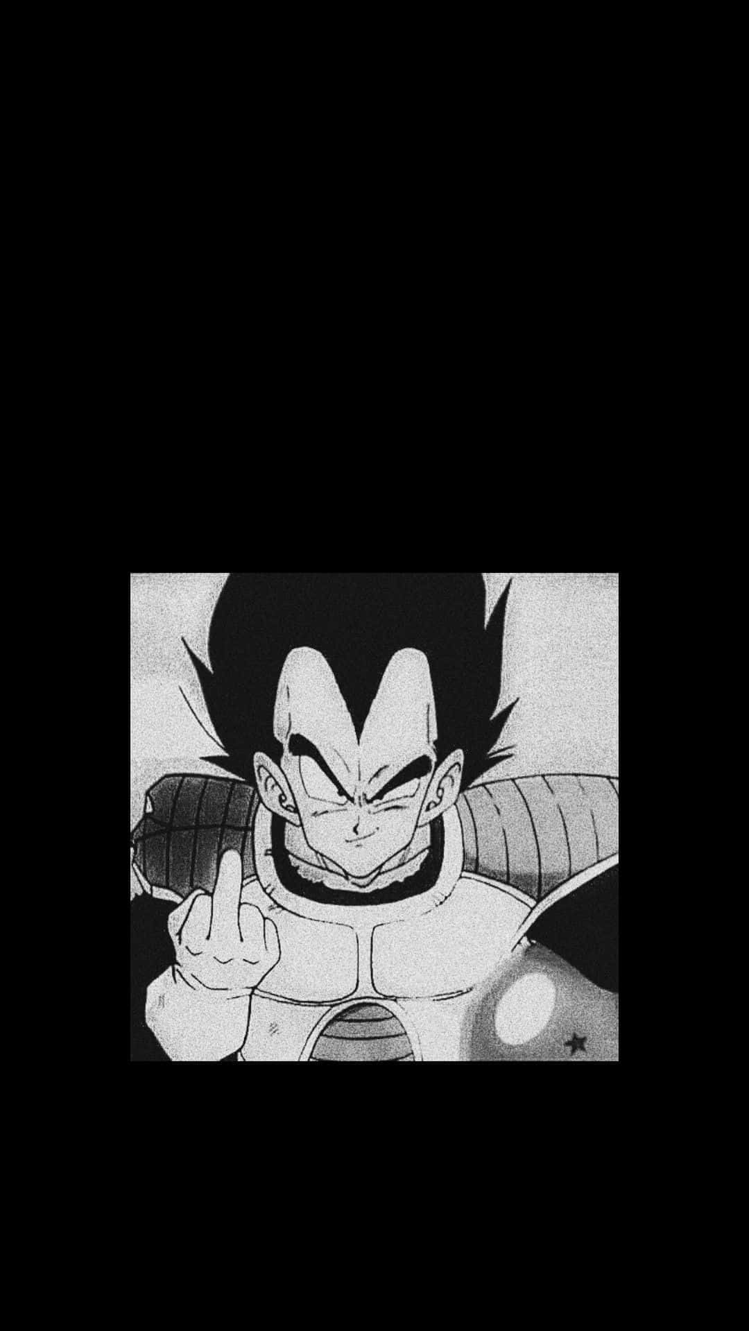 Vegeta In Black And White