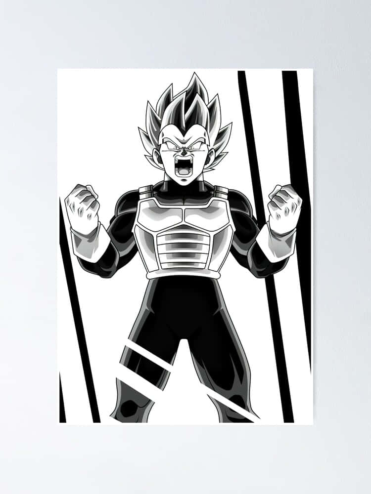 Vegeta In Black And White - Ssgss Background