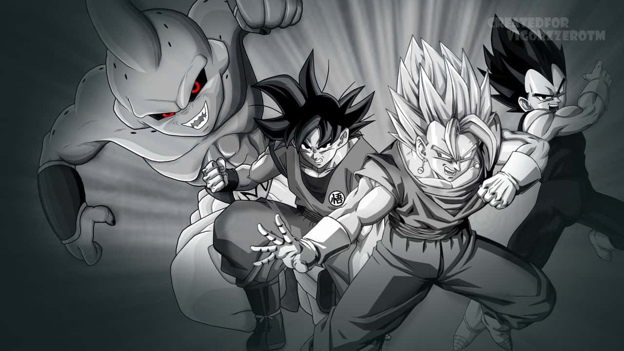 Vegeta In Black And White Background