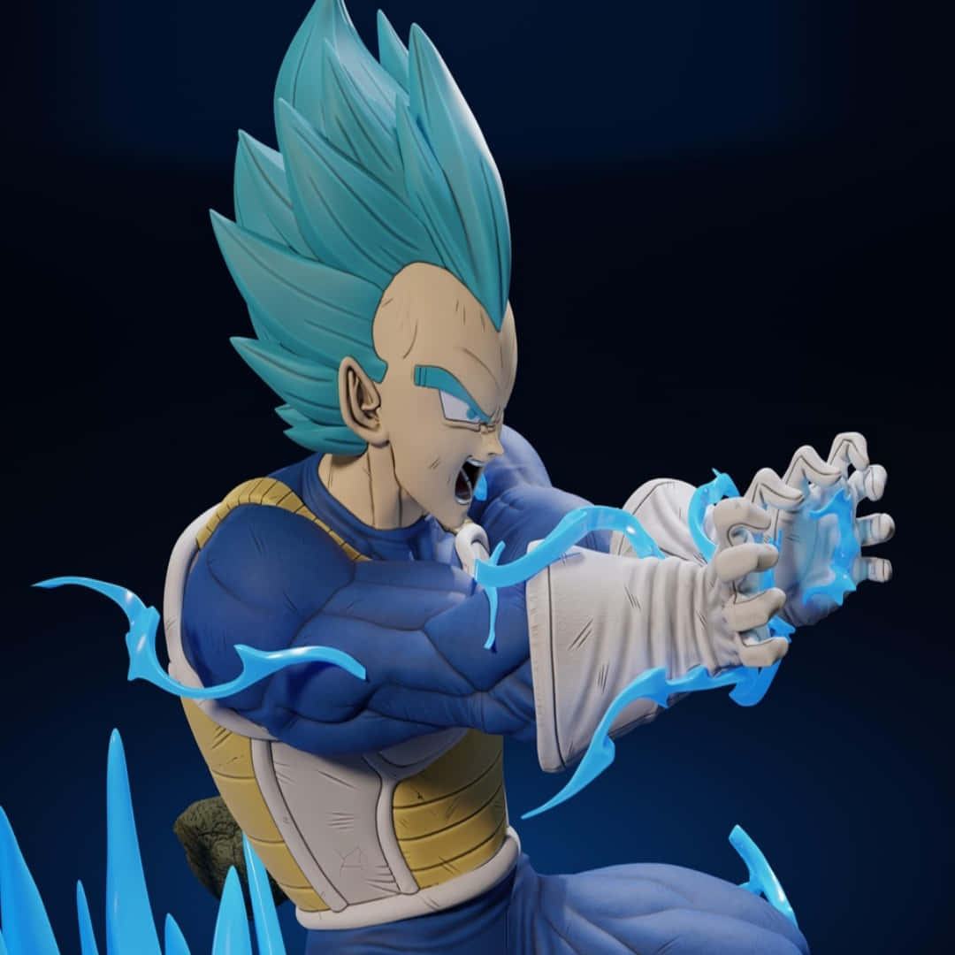 Vegeta In Iconic Saiyan Armor, Ready To Battle Background