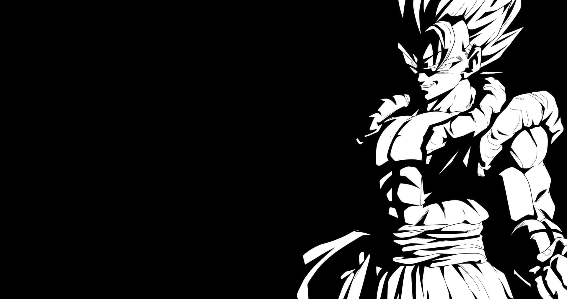 Vegeta, The Iconic Dragon Ball Z Character, In Black And White Background