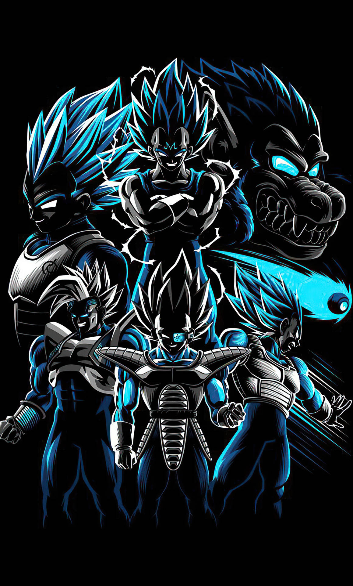 Vegeta Various Forms Dragon Ball Z Iphone Background