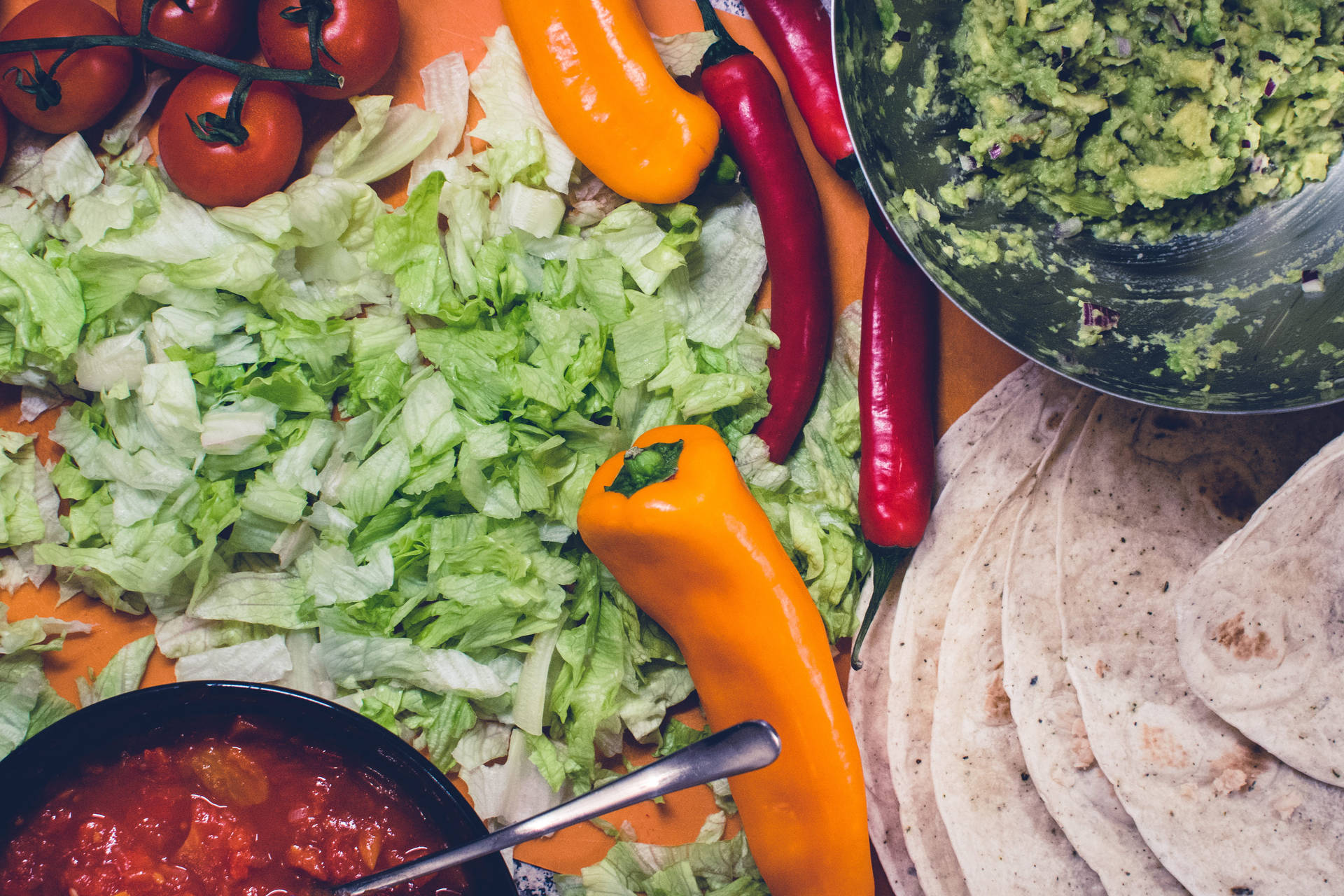 Vegetable Burrito Ingredients Background