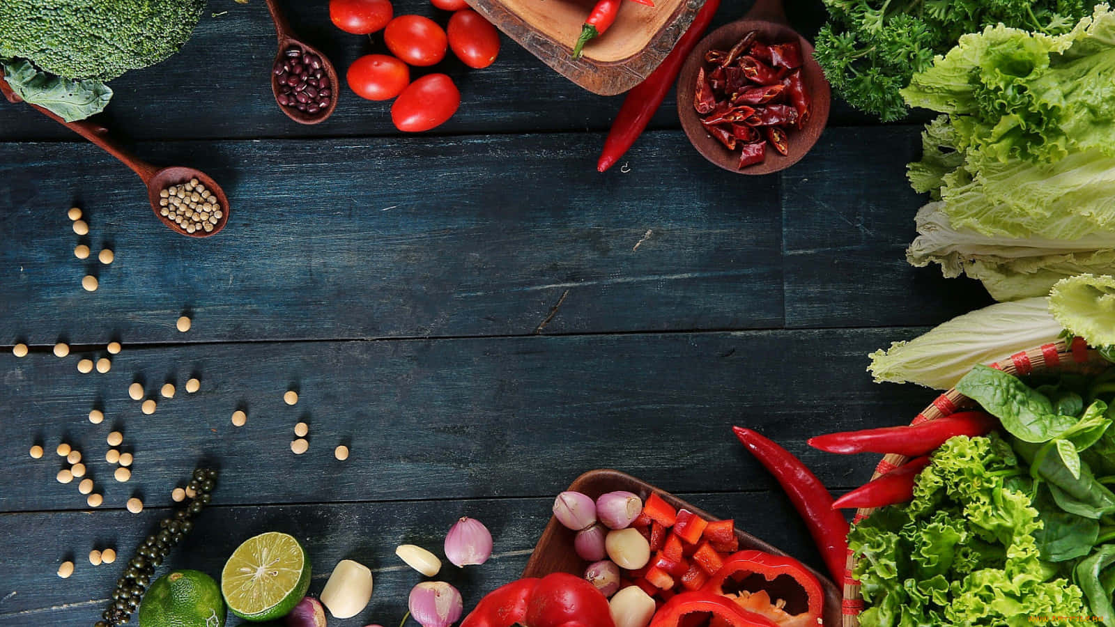 Vegetables And Beans Wallpaper Hd Background