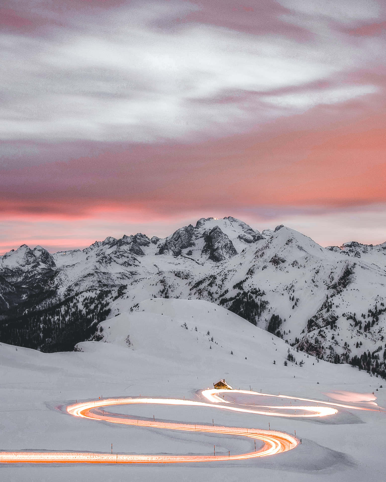 Vehicles Passing A Curved Road Timelapse Background