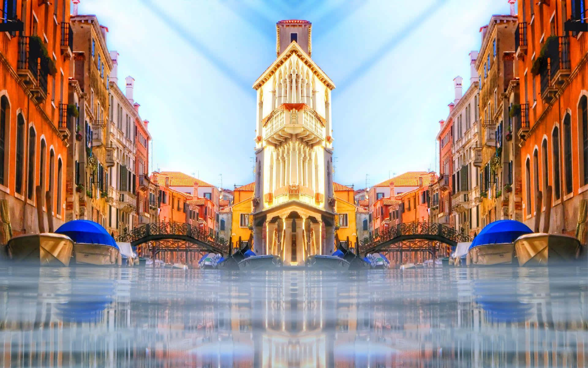 Venetian Canal Symmetry Mirrored Reflection