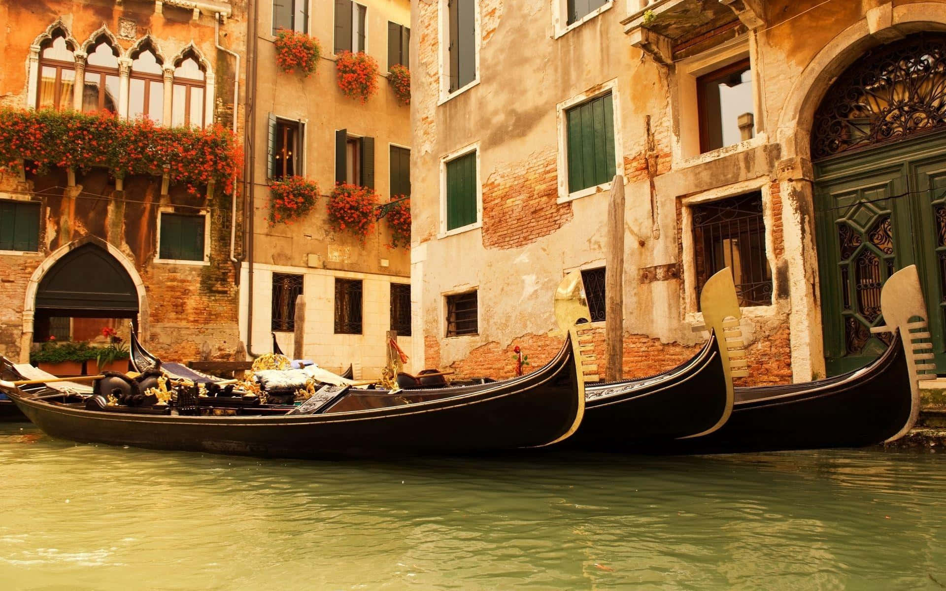 Venetian Gondolas Canal Charm Background