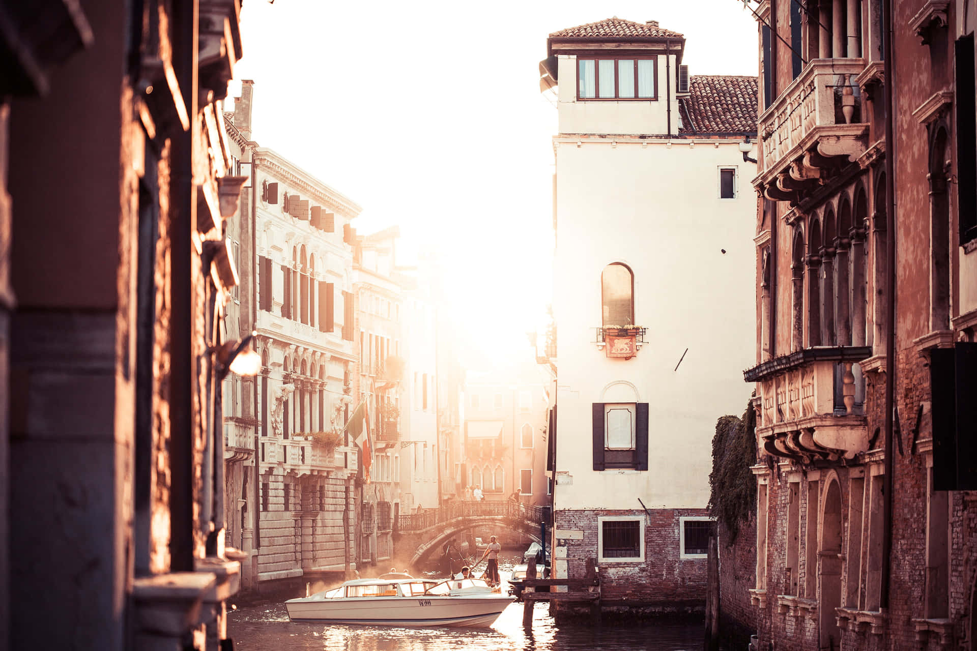 Venetian Sunset Canal Glow