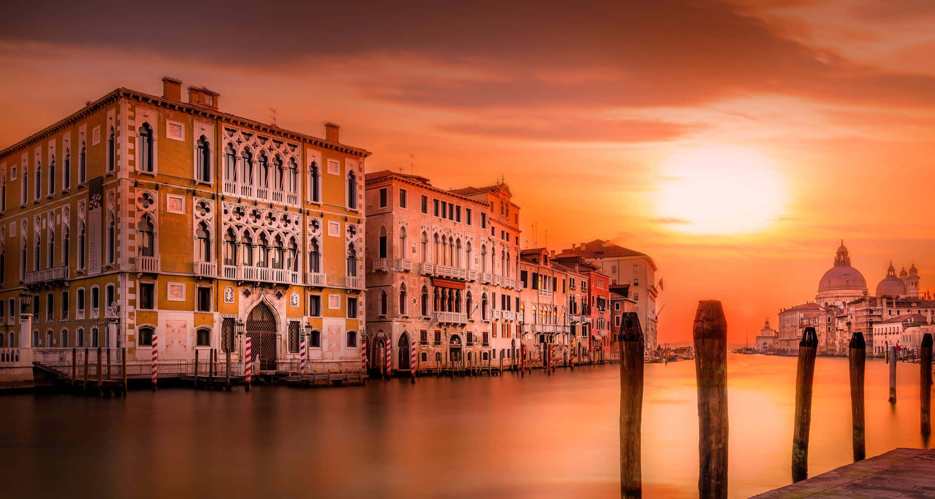 Venetian Sunset Grand Canal Background