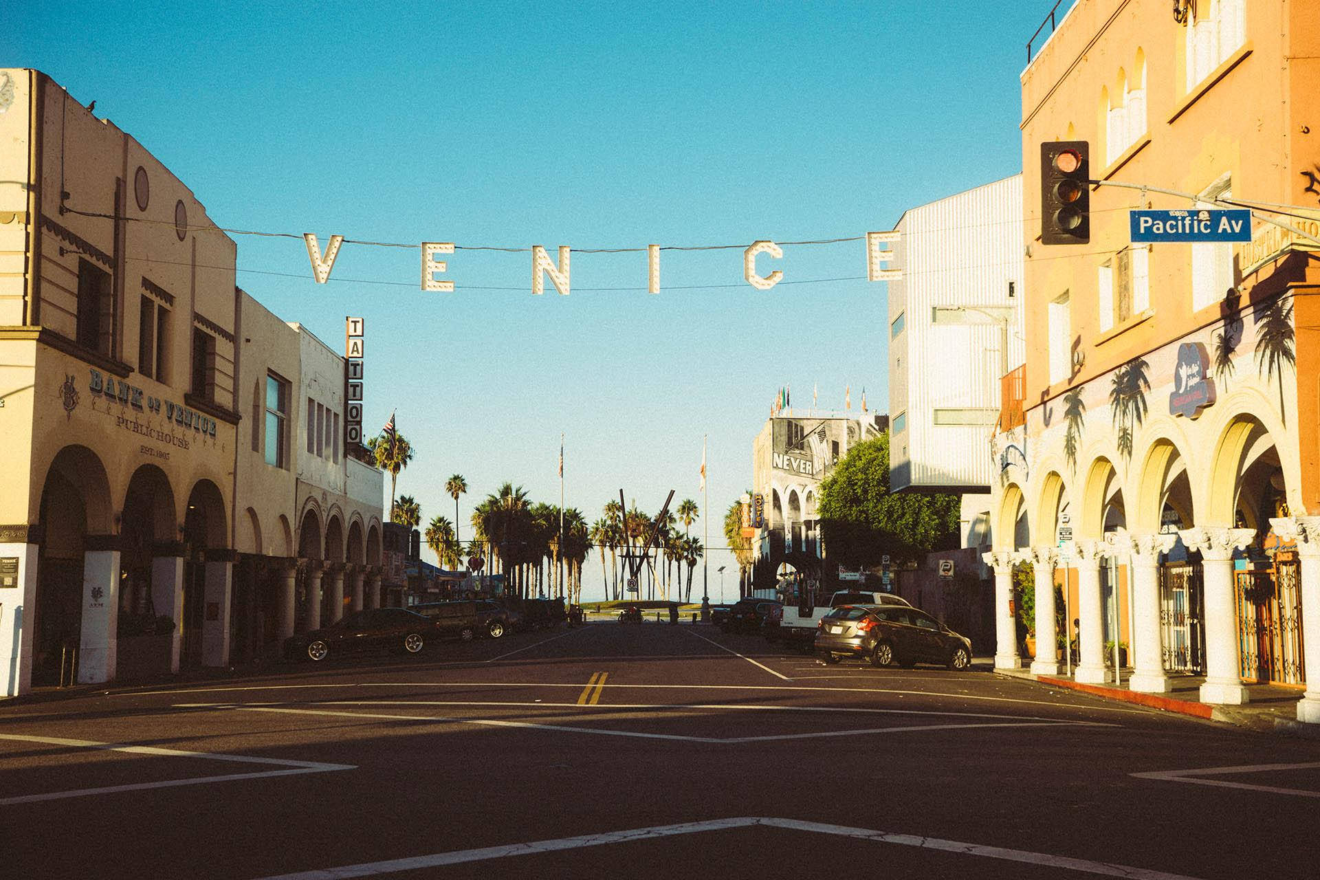 Venice Beach Street Crossing Sign Background