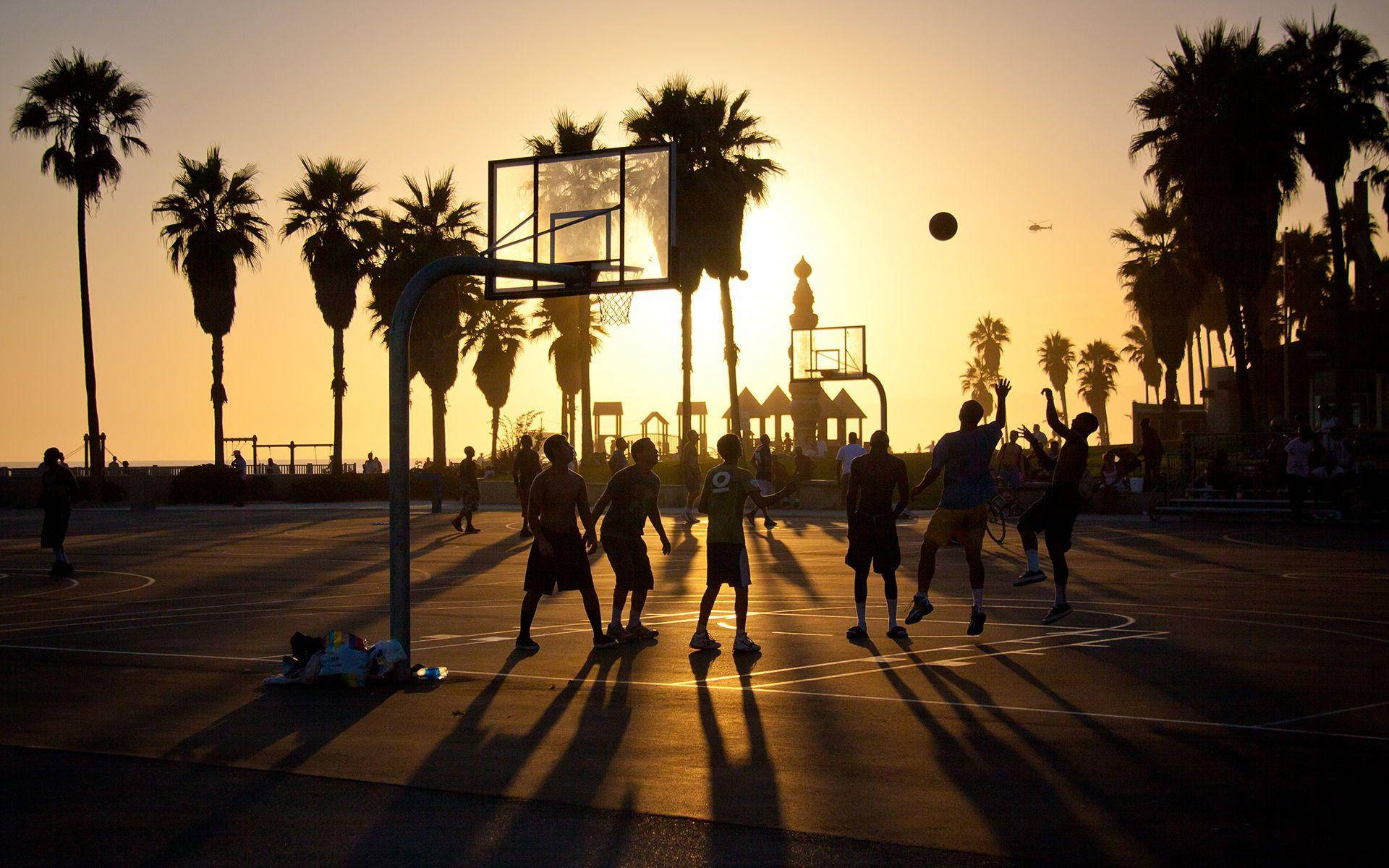 Venice Beach Sunset Basketball Court